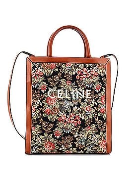 Céline Vertical Cabas Tote Floral Jacquard with Leather Small (view 1)