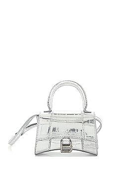 Balenciaga Hourglass Top Handle Bag Crocodile Embossed Leather Mini (view 1)