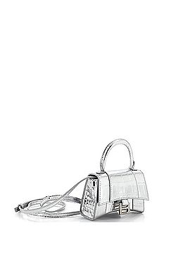 Balenciaga Hourglass Top Handle Bag Crocodile Embossed Leather Mini (view 2)