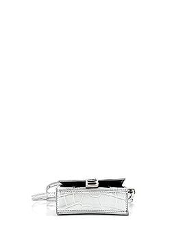 Balenciaga Hourglass Top Handle Bag Crocodile Embossed Leather Mini (view 2)