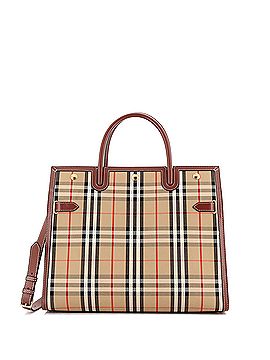 Burberry Title Two Handle Tote Vintage Check Canvas and Leather Small (view 1)