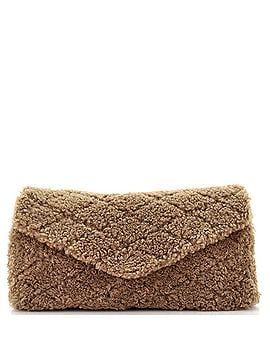 Saint Laurent Sade Puffer Envelope Clutch Quilted Shearling Large (view 1)