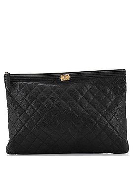 Chanel Boy O Case Clutch Quilted Caviar Large (view 1)