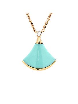 Bvlgari Divas' Dream Pendant Necklace 18K Rose Gold with Turquoise and Diamond Small (view 1)