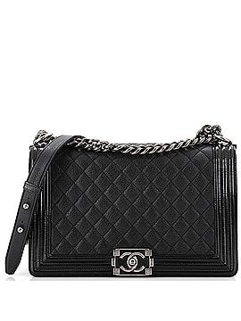 Chanel Boy Flap Bag Quilted Goatskin with Patent Old Medium (view 1)