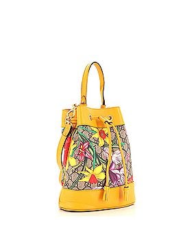 Gucci Ophidia Bucket Bag Flora GG Coated Canvas and Leather  Small (view 2)