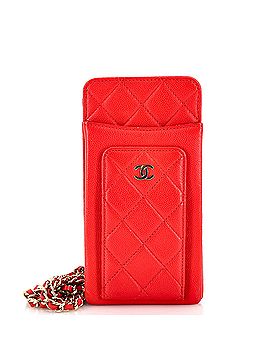 Chanel O Phone Holder Crossbody Bag Quilted Caviar (view 1)