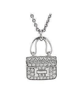 Hermès Amulettes Constance Pendant NM Necklace 18K White Gold and Diamonds (view 1)