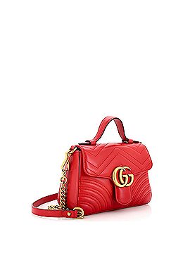 Gucci GG Marmont Top Handle Flap Bag Matelasse Leather Mini (view 2)