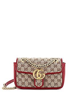 Gucci GG Marmont Flap Bag Diagonal Quilted GG Canvas Mini (view 1)