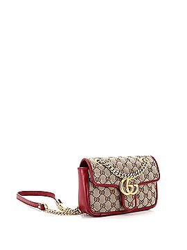 Gucci GG Marmont Flap Bag Diagonal Quilted GG Canvas Mini (view 2)