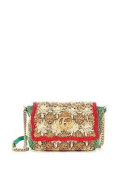 Gucci GG Marmont Flap Bag Raffia Small (view 1)
