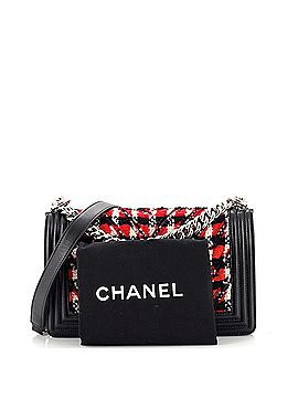 Chanel Boy Flap Bag Chevron Tweed Old Medium (view 2)