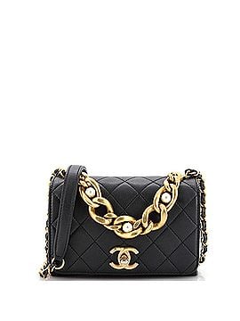 Chanel Pearl Boy Chain Flap Bag Quilted Calfskin Mini (view 1)