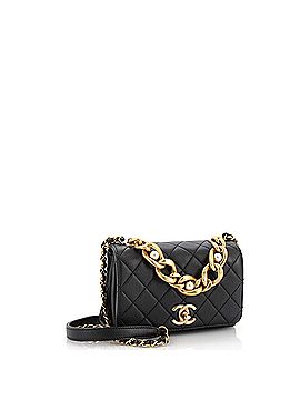 Chanel Pearl Boy Chain Flap Bag Quilted Calfskin Mini (view 2)