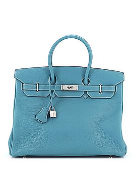 Hermès Birkin Handbag Blue Togo with Palladium Hardware 35 (view 1)
