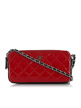 Chanel Bicolor Patent Double Zip Wallet on Chain (view 1)