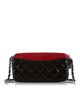 Chanel Bicolor Patent Double Zip Wallet on Chain (view 2)