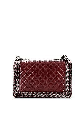 Chanel Chained Boy Flap Bag Quilted Glazed Calfskin New Medium (view 2)