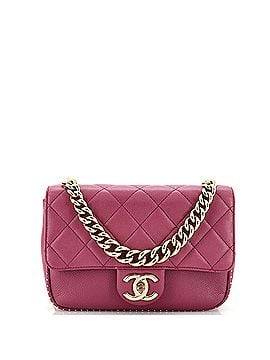 Chanel Chain Handle CC Flap Bag Quilted Caviar with Studded Detail Small (view 1)