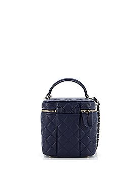 Chanel CC Top Handle Vanity Case with Chain Quilted Caviar Small (view 2)