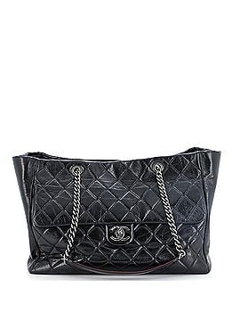 Chanel Duo Color Front Flap Shopping Tote Quilted Glazed Calfskin Large (view 1)