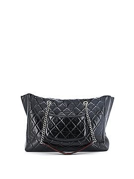 Chanel Duo Color Front Flap Shopping Tote Quilted Glazed Calfskin Large (view 2)