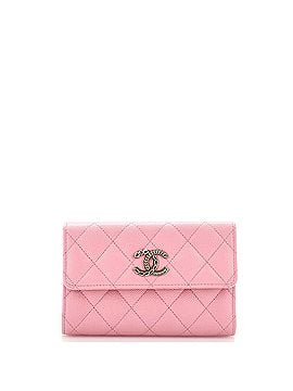 Chanel Textured CC Flap Wallet Quilted Caviar Medium (view 1)