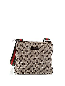 Gucci Web Strap Zip Messenger Bag GG Canvas Small (view 1)