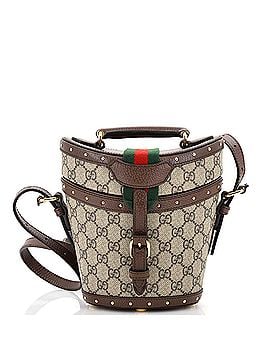 Gucci Top Handle Hat Box Bag GG Coated Canvas with Leather (view 1)