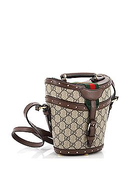 Gucci Top Handle Hat Box Bag GG Coated Canvas with Leather (view 2)