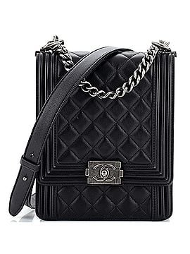 Chanel North South Boy Flap Bag Quilted Caviar Large (view 1)