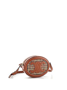 Céline Triomphe Oval Crossbody Bag Tweed and Leather (view 2)