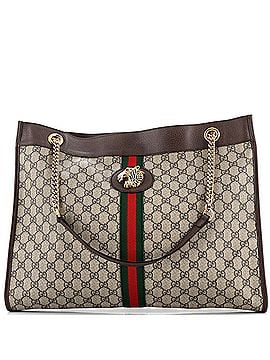 Gucci Rajah Chain Tote GG Coated Canvas Large (view 1)
