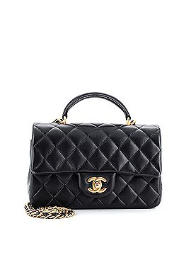 Chanel Classic Single Flap Top Handle Bag Quilted Lambskin Mini (view 1)