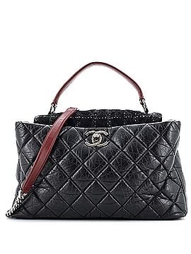 Chanel Portobello Top Handle Bag Quilted Aged Calfskin and Tweed Large (view 1)