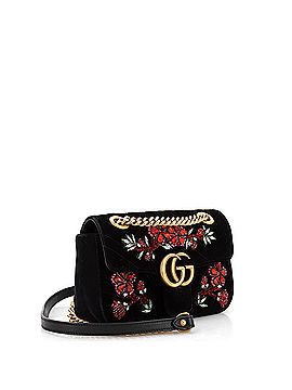 Gucci GG Marmont Flap Bag Embellished Matelasse Velvet Mini (view 2)