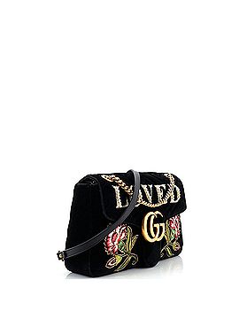 Gucci GG Marmont Flap Bag Embroidered Matelasse Velvet Medium (view 2)