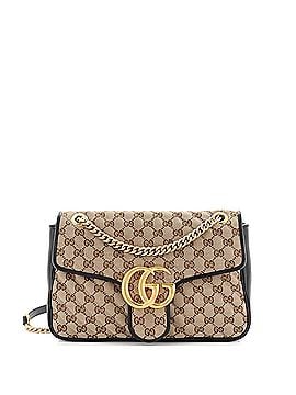 Gucci GG Marmont Flap Bag Diagonal Quilted GG Canvas Medium (view 1)