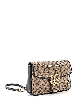 Gucci GG Marmont Flap Bag Diagonal Quilted GG Canvas Medium (view 2)