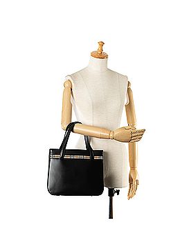 Burberry House Check Trimmed Leather Handbag (view 2)