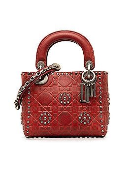 Dior Mini Embossed Calfskin Cannage Studded Supple Lady Dior (view 1)