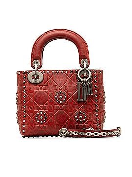 Dior Mini Embossed Calfskin Cannage Studded Supple Lady Dior (view 2)