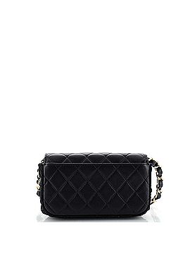 Chanel CC Flap Phone Holder with Chain Quilted Lambskin with Crochet Detail (view 2)