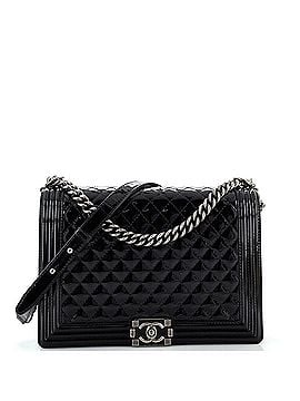 Chanel Boy Flap Bag Quilted Patent Large (view 1)
