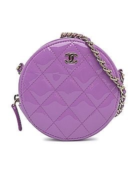 Chanel CC Quilted Patent Round Clutch With Chain (view 1)