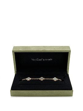 Van Cleef & Arpels Vintage Alhambra 5 Motifs Bracelet 18K Yellow Gold and Mother of Pearl (view 2)