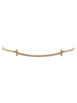 Tiffany & Co. T Smile Chain Bracelet 18K Rose Gold with Diamonds Medium (view 1)