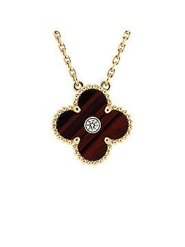 Van Cleef & Arpels Vintage Alhambra Pendant Necklace Limited Edition 18K Rose Gold and Bull's Eye with Diamond (view 1)