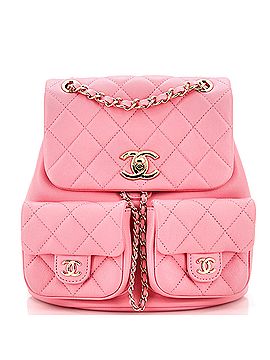 Chanel Duma Pockets Drawstring Backpack Quilted Calfskin Small (view 1)